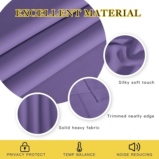 NICETOWN Blackout Short Curtain 63 inches Long - Image 2