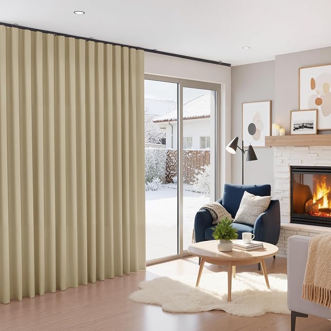 RYB HOME 100% Blackout Sliding Door Curtain, Extra Wide Room Divider Curtain - Image 2