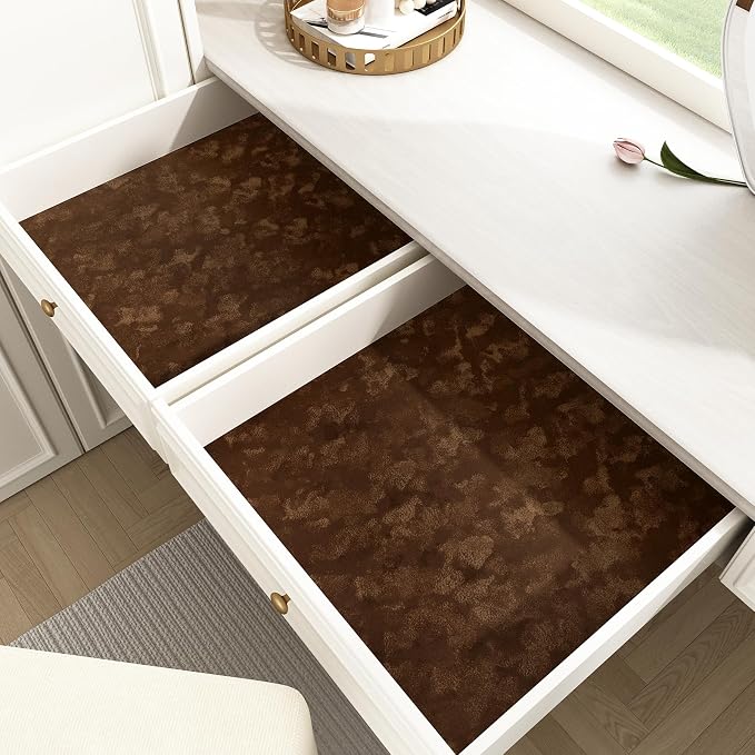 Wallercity Brown Velvet Drawer Liner Self Adhesive Velvet Fabric Wallpaper Peel - Image 7