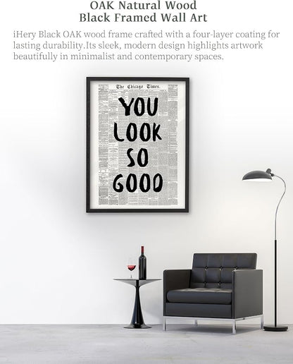 iHery Premium Natural Black OAK Wood 12x16in You Look So Good Trendy - Image 5