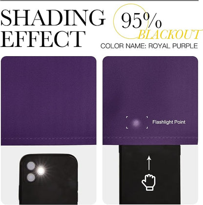 NICETOWN Purple Blackout Curtains 86 inches Long, Niose Reducing and Thermal - Image 5