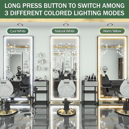 FENNIO Full Length Mirror with Lights, Free Standing Lighted Floor Mirror - Image 5