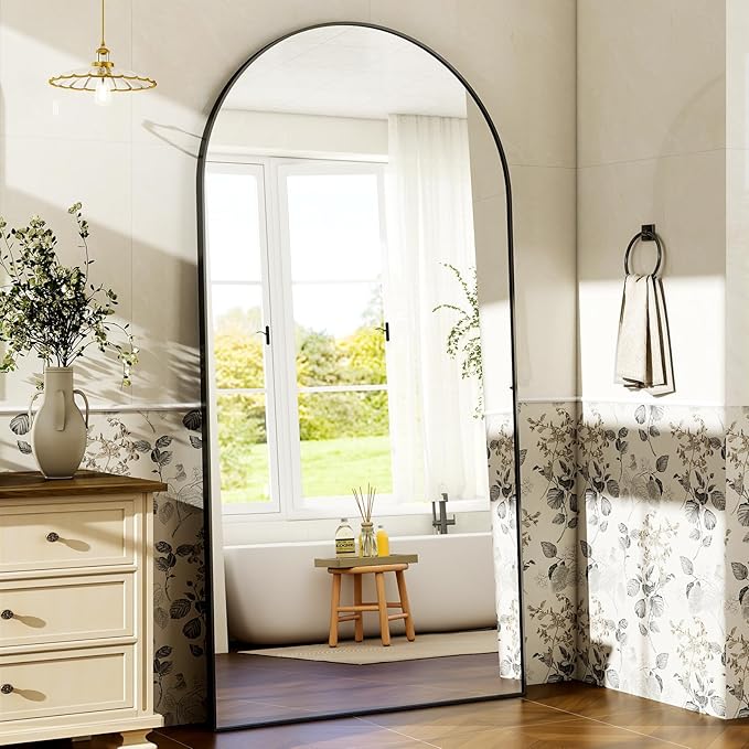 HARRITPURE 71"x30" Arched Full Length Mirror Free Standing Leaning Hanging - Image 2