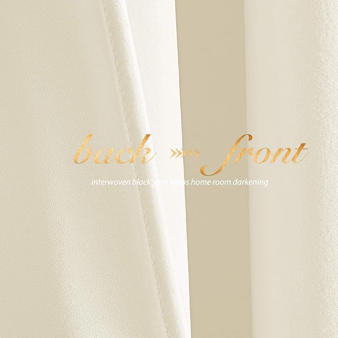 NICETOWN Ivory White Velvet Curtains Panel 72 inch Long 42 inch Wide, Luxury - Image 5