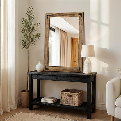 Wooden Bathroom Mirror for Wall, for Farmhouse, Living Room, Entryway Decor - Image 8