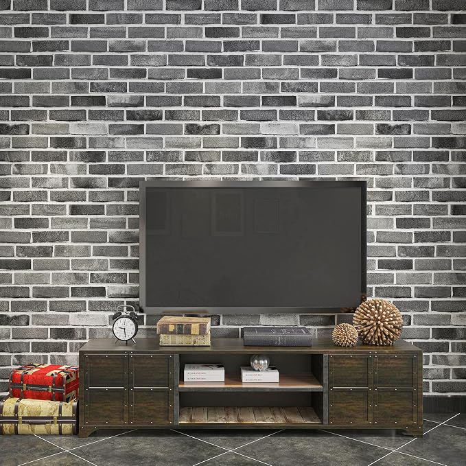 Art3d 10-Pack 52.5 Sq.Ft Faux Brick 3D Wall Panels Peel and Stick in Stone Ash - Image 8
