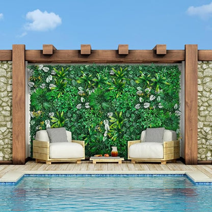 Grooy Artificial Hedge Grass Wall, Boxwood Panels 40"x120", UV Protected - Image 3