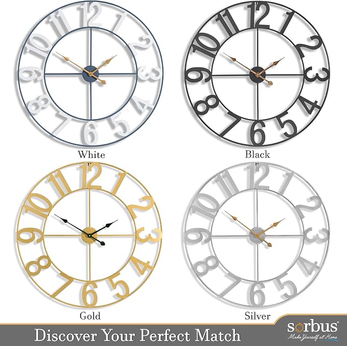 Sorbus Large Wall Clock for Living Room Decor - Image 6