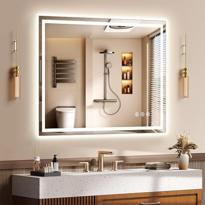 40x30 Inch LED Lighted Bathroom Mirror by Unknown