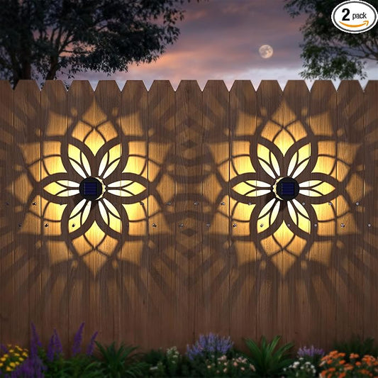4 Pack Solar Fence Lights Metal Solar Powered Outdoor Wall Deck Step Lights by gardencave