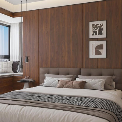 BOMENG Walnut Wood Contact Paper 32x354 inch Dark Brown Wood Wallpaper Peel and - Image 5
