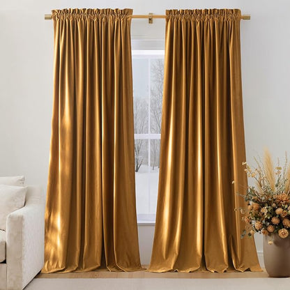 NICETOWN 96 inch Warm Velvet Blackout Curtains - Image 2