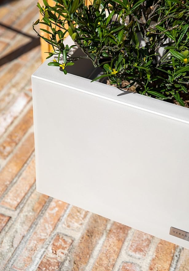 Veradek Block Series Long Box Planter - Large Rectangular Planter for Indoor or Outdoor Patio/Porch | Durable All-Weather Use with Drainage Holes | Modern Décor for Tall Plants, Flowers or Shrubs