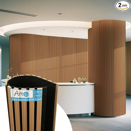 Art3d 2-Pack Acoustic Wood Slat Wall Panel by Art3d