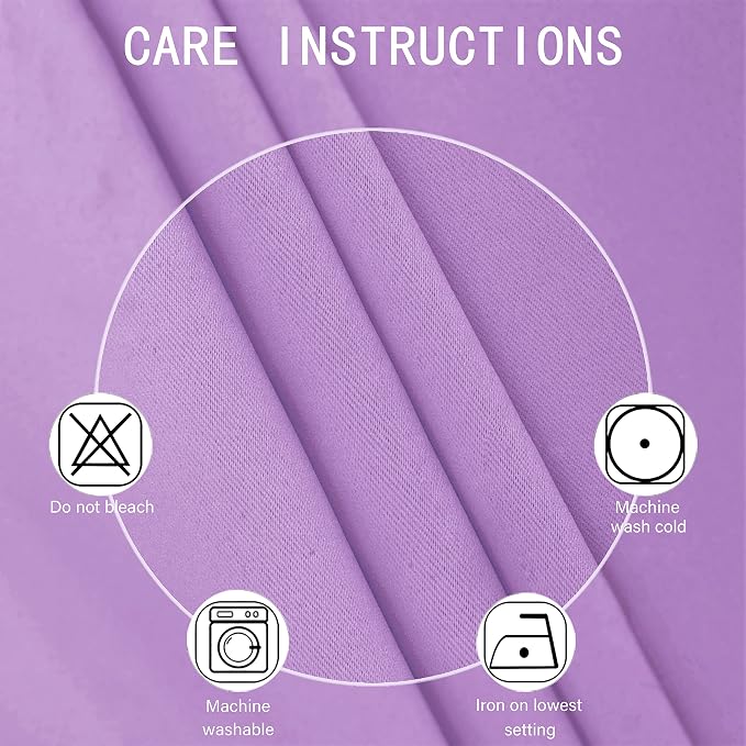 LEMOMO Blackout Curtains 38 x 84 inch/Lavender Curtains Set of 2 Panels/Thermal - Image 4