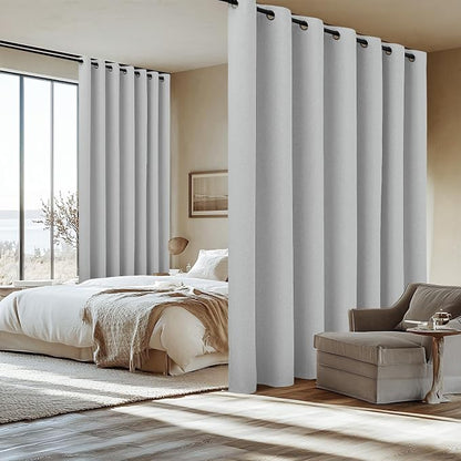 NICETOWN Vintage Open Linen Weave Flax Wall to Wall Room Dividers Curtain - Image 8