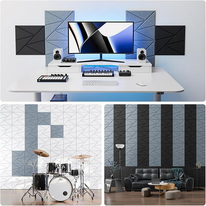 22 Pack Acoustic Panels with Self-Adhesive, Sound Panels High Density, - Image 4