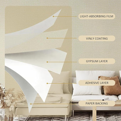 Guvana Grasscloth Peel and Stick Wallpaper Cream Textured Contact Paper Modern - Image 4