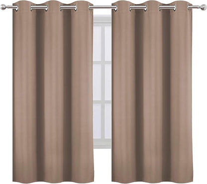 LEMOMO Cappuccino Blackout Curtains 42 x 63 Inch Length/Set of 2 Curtain - Image 2