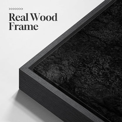 Framed Black Abstract Wall Art, Modern Canvas Prints Paintings Artwork - Image 5