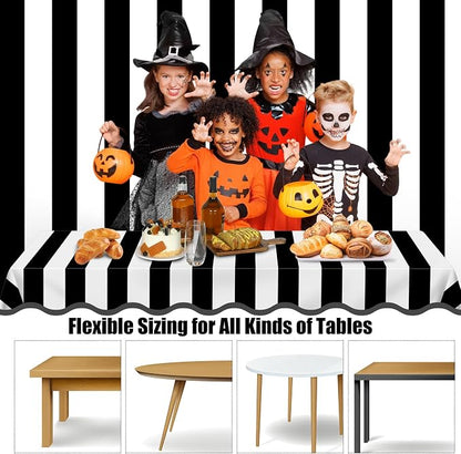 Kochorie 100 Ft x 54 Inch Black & White Striped Tablecloth Roll - Image 4