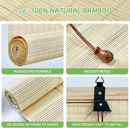 Bamboo Window Blinds, Roll Up Bamboo Blinds - Image 3