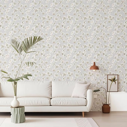 Floral Peel and Stick Wallpaper Farmhouse Pear Blossom Vintage Wallpaper - Image 8