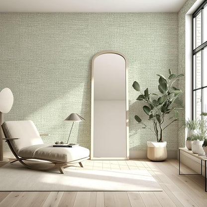 Amiya Grasscloth Wallpaper Sage Green Peel and Stick Faux Fabric Linen Contact - Image 3