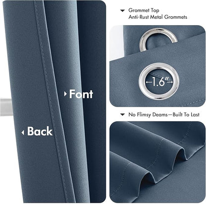 MIULEE Blackout Curtains for Bedroom Living Room 2 Panels, Thermal Insulated - Image 4