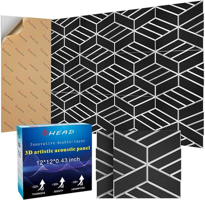 8 Pack 2-Layer Soundproof Wall Panels, 1.1lb/ft³ High Density, Thicker 0.43 in by Staytunedforournewproduct