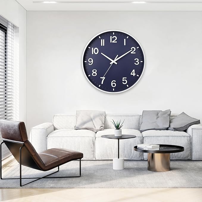 HZDHCLH Wall Clocks Battery Operated, Wall Clock Navy Blue, 14 inch Wall Clock - Image 7
