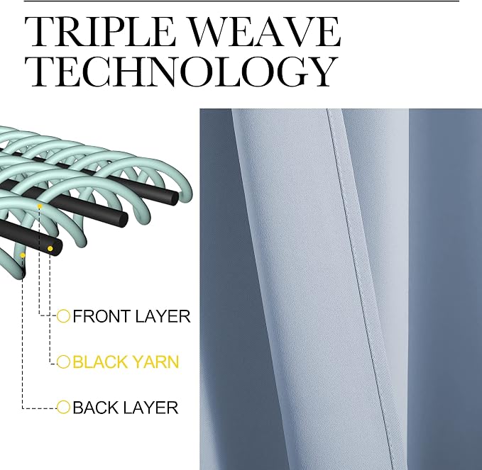 NICETOWN Vintage Blue Blackout Curtains 84 inches Length - Image 3