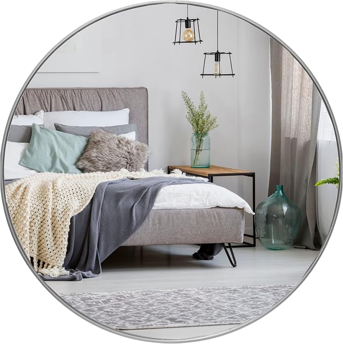 HBCY Creations Small Round Mirror, Living Room and More, Modern Minimalist by HBCYCreations