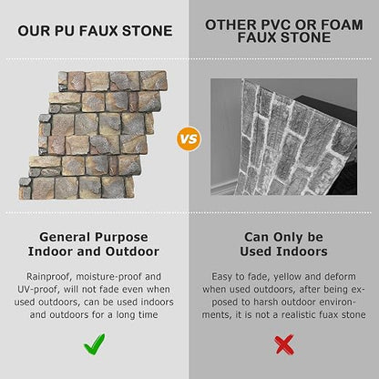 ROOMTEC 3-Packs Faux Stone Wall Covering Panels - Image 6