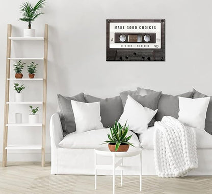 Inspirational Office Canvas Wall Art Picture Vintage Cassett Tape Prints Make - Image 5