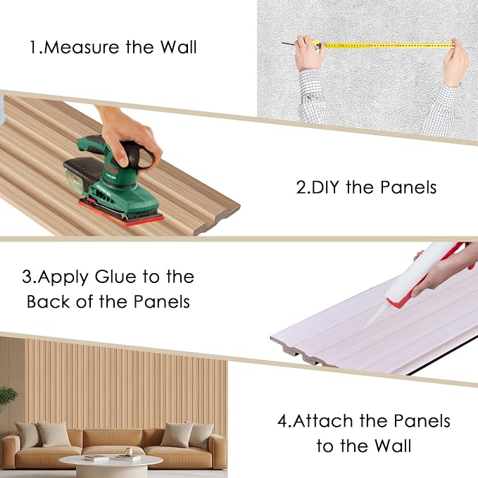 8-Pack 3D Slat Wall Panels — Soundproof Faux Wood Wall Panels - Image 6