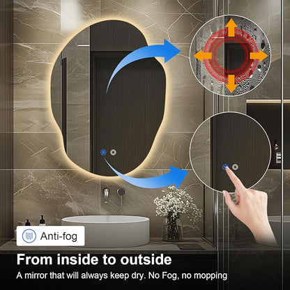 Irregular LED Bathroom Mirror - Image 4