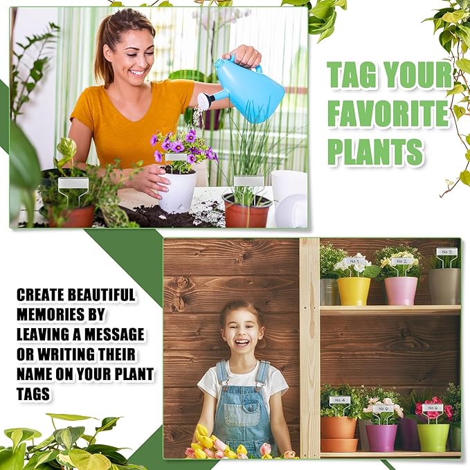 Moxweyeni 60 Pcs Metal Garden Tags Plant Labels for Garden Waterproof Plant Markers with 2 Permanent Pen Planting Nursery Tags Reusable Labels Stake for Plants(Aluminum,6 Inch)