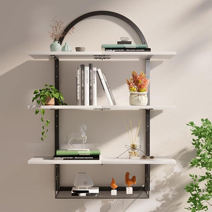XLHOMO Floating Shelf for Wall- 31.5"x 24" 3+1 Tier White Bathroom Floating - Image 4