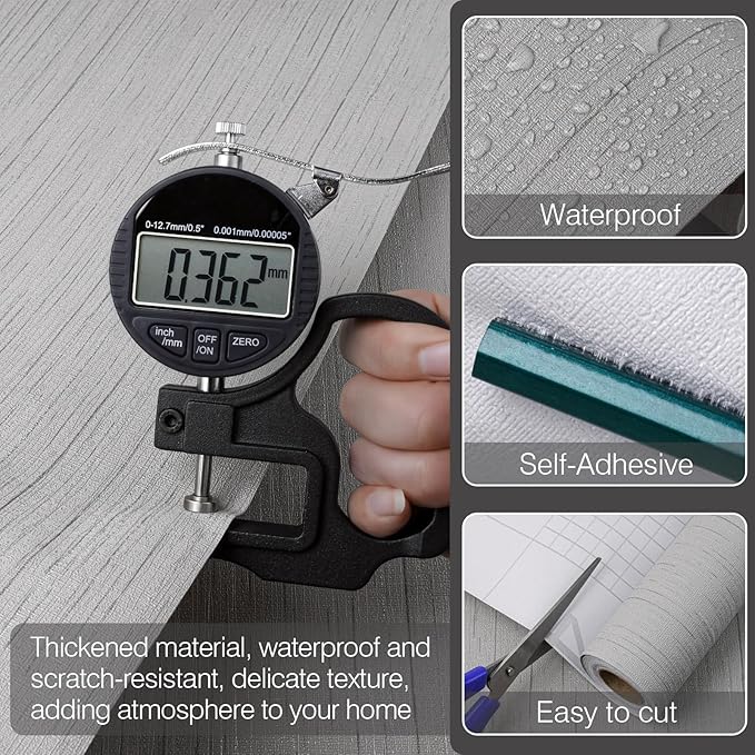 Grey Grasscloth Wallpaper Peel and Stick Wallpaper Texture Contact Paper - Image 2