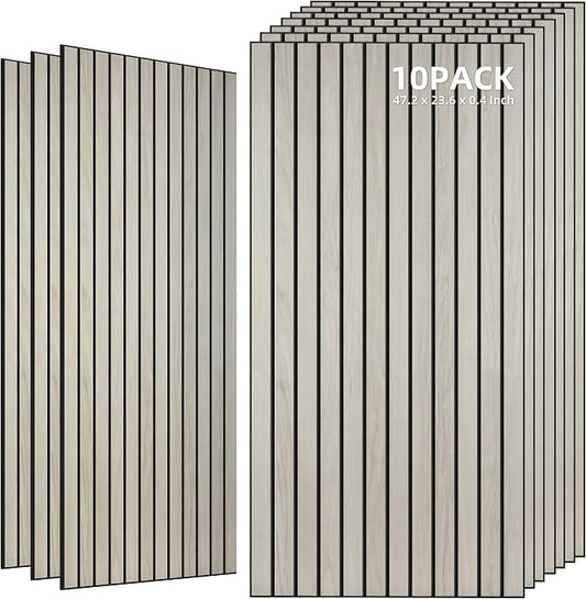 TO-TH Wood-Look Acoustic Wall Panels, 10 Pack 47.2” x 23.6” Sound Panels by TO-TH
