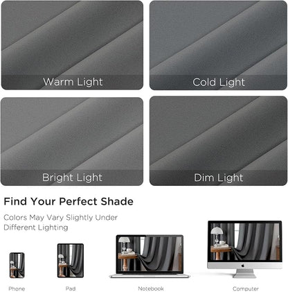 CUCRAF Light Grey Blackout Curtains 96 inch Length 2 Panels Set, Rod Pocket - Image 4