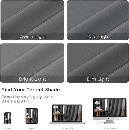 CUCRAF Light Grey Blackout Curtains 108 inch Length 2 Panels Set, Rod Pocket - Image 4