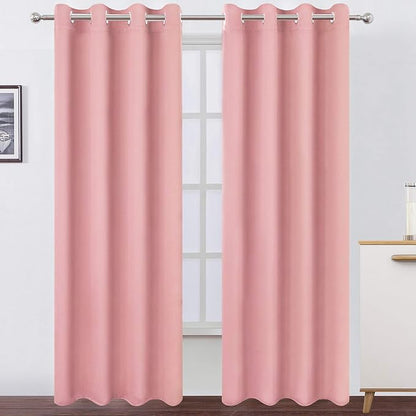 LEMOMO Pink Thermal Blackout Curtains/52 x 95 Inch/Set of 2 Panels Room by Lemomo