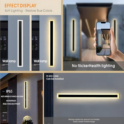 2Pack 31.5inch Long Outdoor Modern LED Wall Light, 24W Waterproof IP65 Warm - Image 4