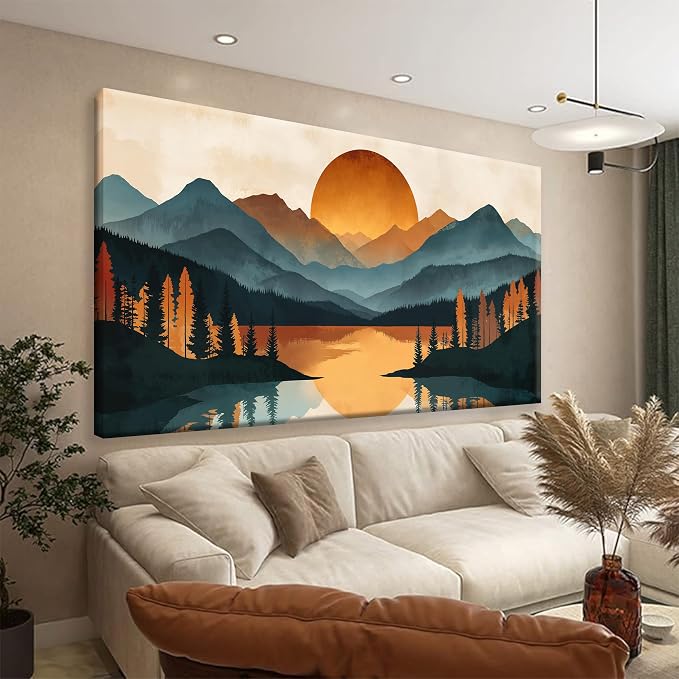 Suconvng Colorful Canvas Art Wall Decor Prints Mountain Boho Wall Art Picture by Suconvng