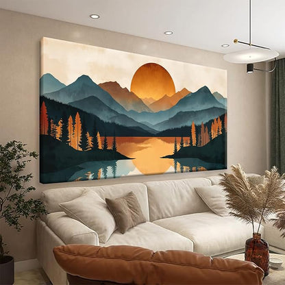 Suconvng Colorful Canvas Art Wall Decor Prints Mountain Boho Wall Art Picture by Suconvng