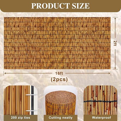 Reed Fencing Rolls, Patio Privacy Screen, Decorative Bamboo Fence Rolls - Image 2
