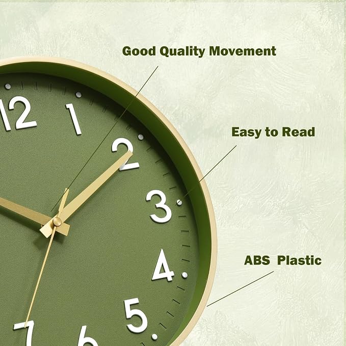 Mosewa Wall Clock 12 Inch, Battery Operated Non-Ticking Modern Analog Clock - Image 8