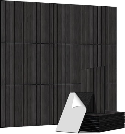 PVC Acoustic Wood Wall Panels, 12 Pack 11.8 x 15.7 x 0.35 Inch Sound Proofing by AUTORIFIC